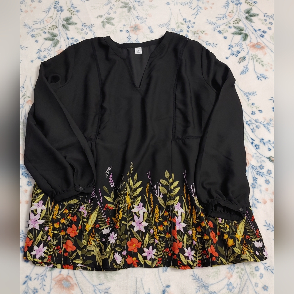 Old Navy Floral-Print Georgette Swing Blouse